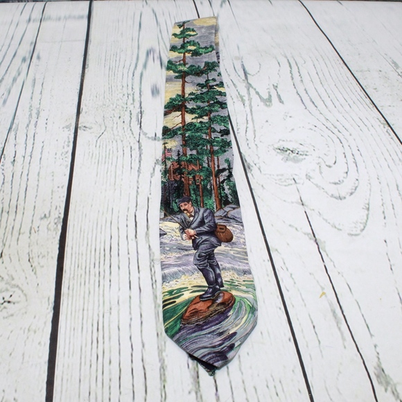 Max Raab Other - Vintage Tango By Max Raab Silk Fishing Neck Tie
